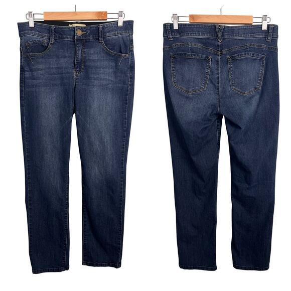 Democracy Women's 10 Ab Technology Jeans Stretch Slimming Ankle Casual Dark Wash - Picture 1 of 10